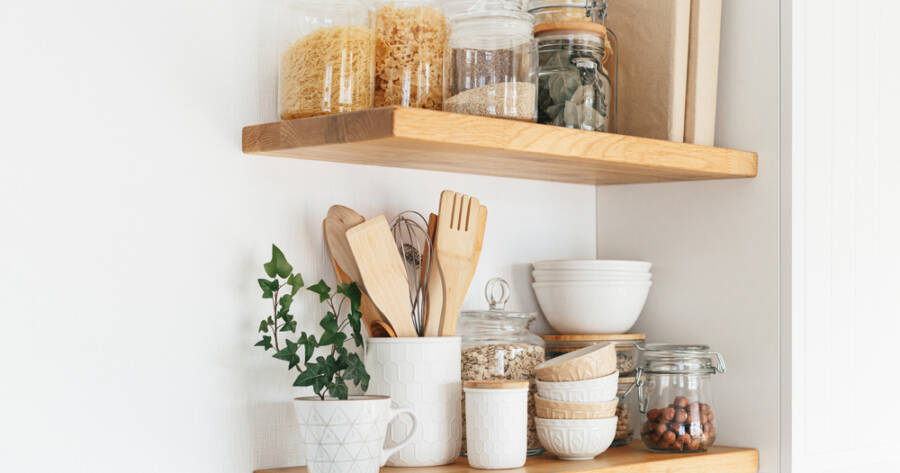 How to Style Open Shelving Without Looking Cluttered